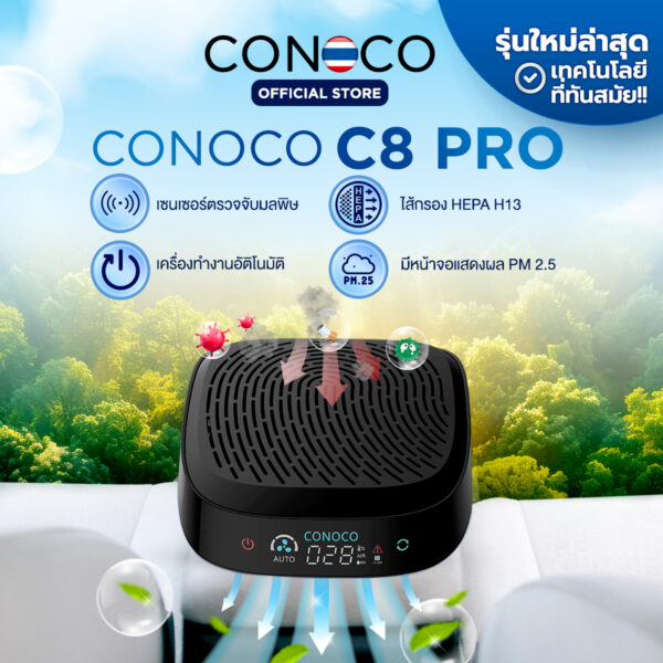 เครื่องฟอกอากาศในรถยนต์ CONOCO C8 PRO